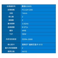 英特尔（Intel)赛扬处理器  G5905 双核双线程