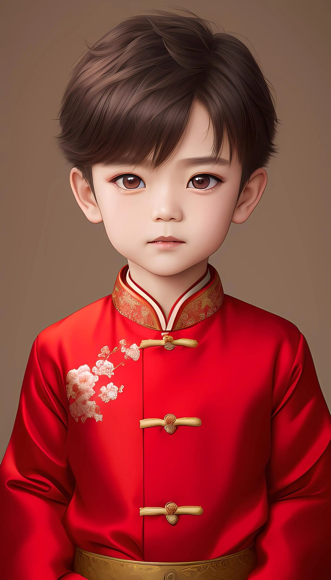 卡通男孩子中国新年装