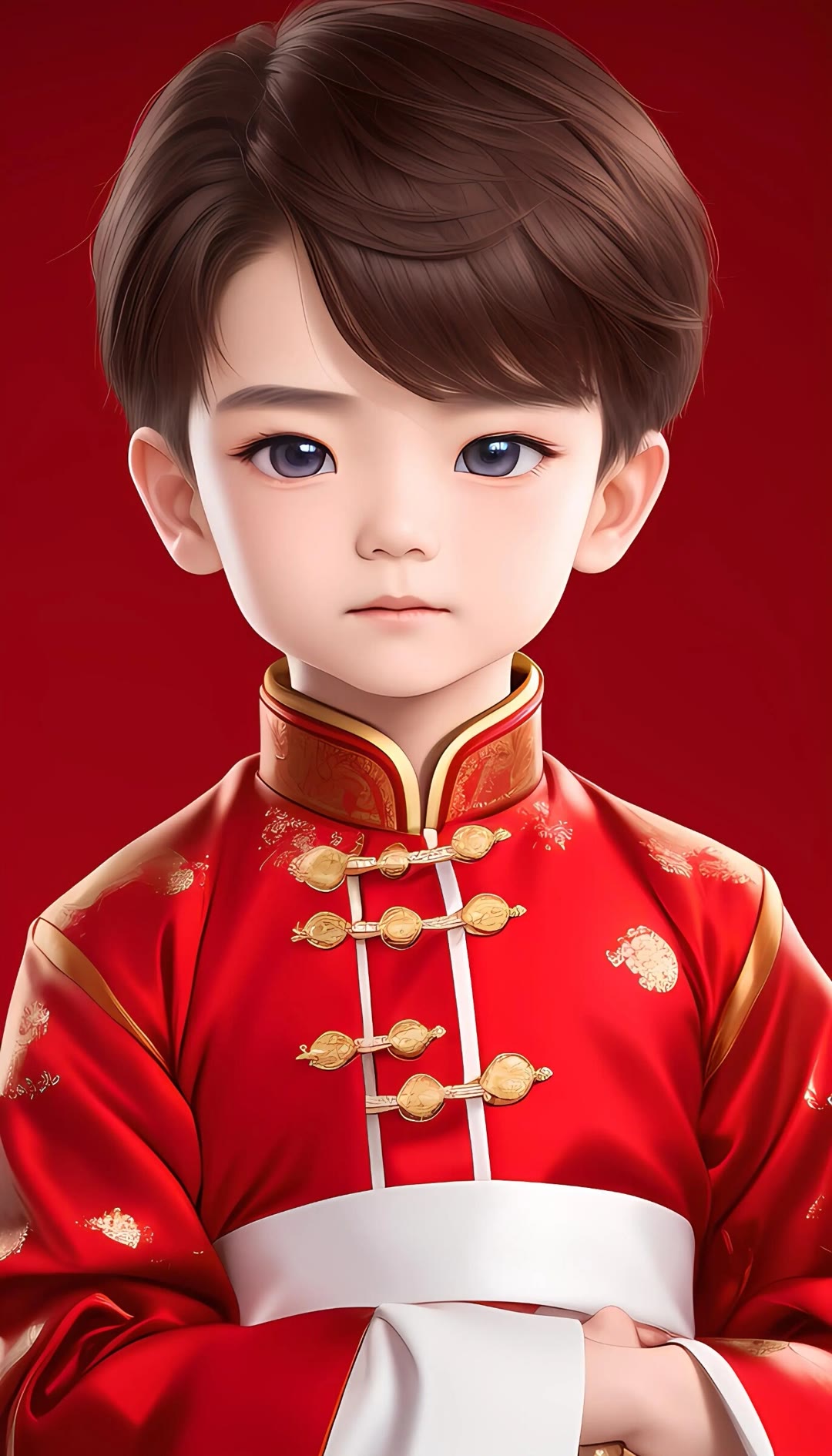 卡通男孩子中国新年装